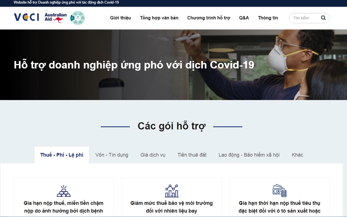 Trang web hỗ trợ doanh nghiệp ứng phó với Covid-19